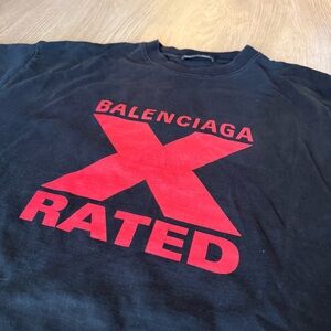 Balenciaga Black Tee with Red X Graphic